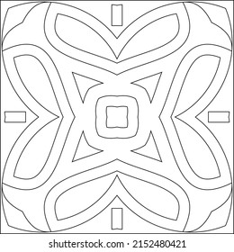 Geometric Coloring Page, Geometric Shape Outline, Geometry, Activity Sheet Vector Art Illustration