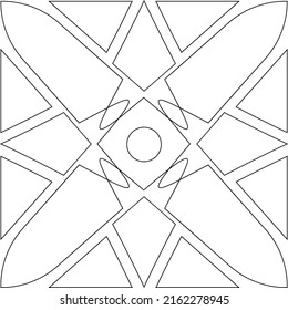 Página Coloración Geométrica, Esquema De Forma Geométrica, Geometría, Ilustración De Arte Vector De Hoja De Actividad