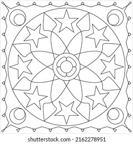 Geometric Coloring Page Geometric Shape Outline Stock Vector (Royalty ...