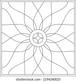 Geometric Coloring Page Geometric Shape Outline Stock Vector (Royalty ...