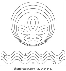 Página Coloración Geométrica, Esquema De Forma Geométrica, Geometría, Ilustración De Arte Vector De Hoja De Actividad