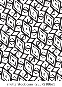 Geometric Coloring Pattern Black Lineart