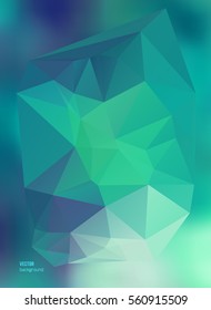 Geometric colors gradient background of bright perspective with lighting glowing triangle 3d effect crystal lattice. Graphic image template. Abstract Illustration 10 for business brochure A4 format