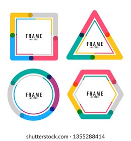 geometric colors lines frame design
