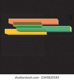 Geometric colortful abstract shapes transparency overlap with risograph effect. Pastel retro card template with blank space for social media, flyers, decor and promotional products.