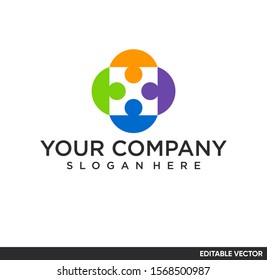 Geometric Community Logo Flat Modern Concept Stock Vector (Royalty Free ...