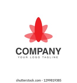 GEOMETRIC COMPANY CBD LOGO CANNABIS RED VECTOR PREMIUM MODERN