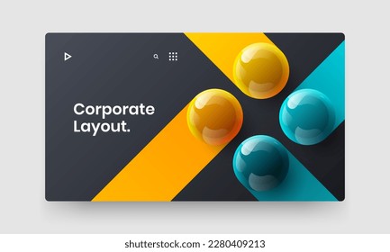Geometrisches Corporate Identity Design, Vektorgrafik. Moderne 3D-Sphären Corporate Broschüre Vorlage.