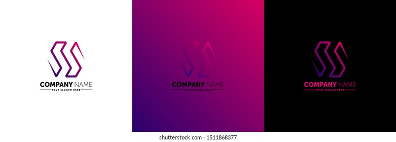 geometric company name logo. Corporate vector logotype templates. Just place your own brand name.