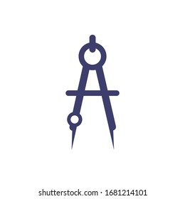 diseño de icono de brújula geométrica aislado en fondo blanco