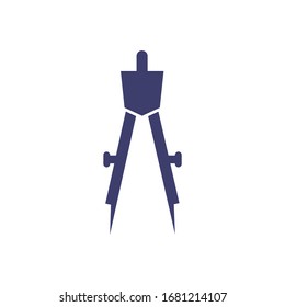 Geometric compass icon design. Drawing compass symbol. isolated on white background