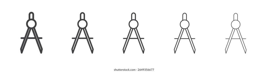 geometric compass icon Line graphics illustration symbol