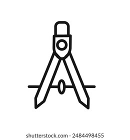 Geometric compass icon linear vector graphics sign