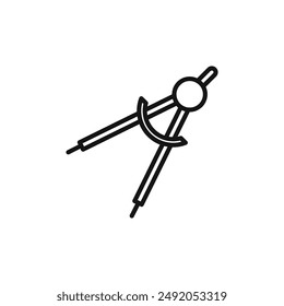 geometric compass icon outline collection in black and on white background