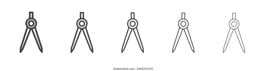 geometric compass icon simple illustration collection symbol
