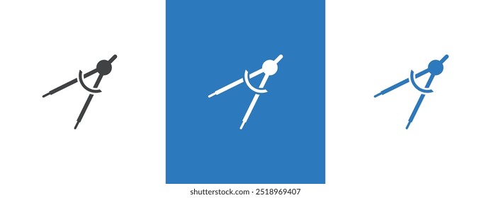geometric compass icon thin line illustration