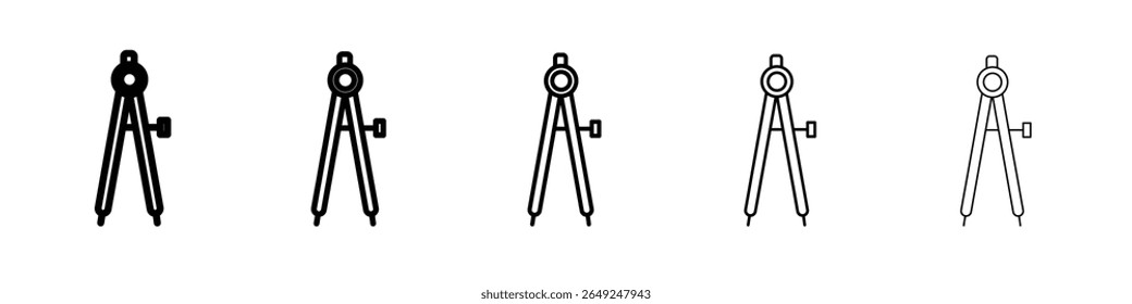 geometric compass icon thin line outline set or collection