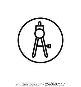 geometric compass icon vector line logo art