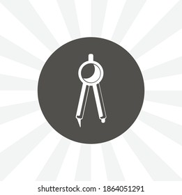 geometric compass isolated vector icon. education design element