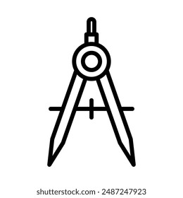 geometric compass linear logo mark in black and white