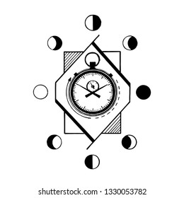 Geometric compass tattoo