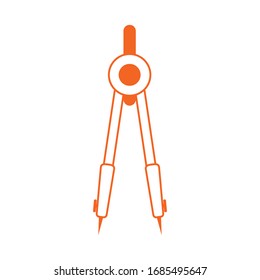 herramienta de brújula geométrica educación doméstica ilustración vectorial estilo de color