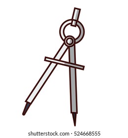 geometric compass utensil icon vector illustration graphic design