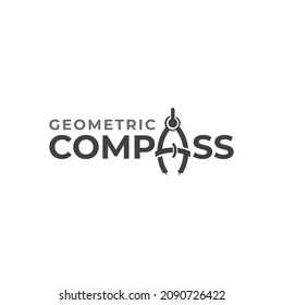 Geometric Compass wordmark Logo template vector design