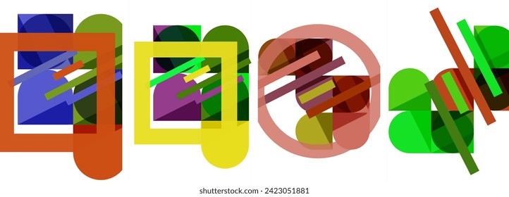 Geometric composition abstract background poster set for wallpaper, business card, cover, poster, banner, brochure, header, website