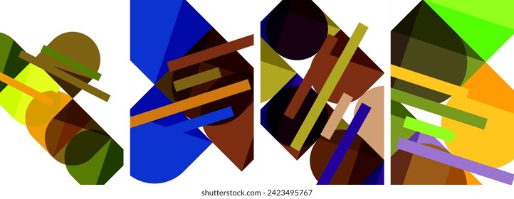 Geometric composition abstract background poster set for wallpaper, business card, cover, poster, banner, brochure, header, website