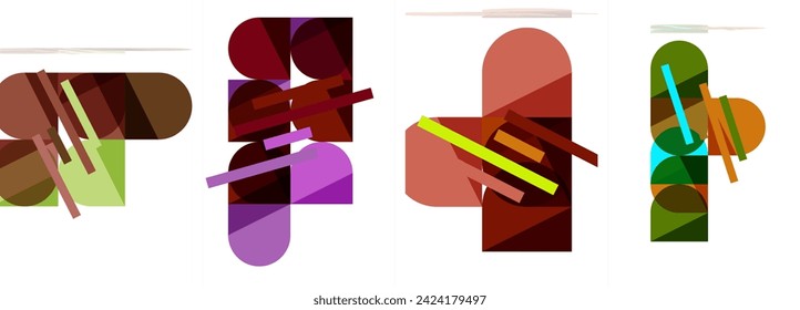 Geometric composition abstract background poster set for wallpaper, business card, cover, poster, banner, brochure, header, website
