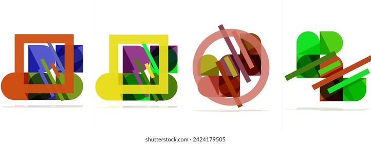 Geometric composition abstract background poster set for wallpaper, business card, cover, poster, banner, brochure, header, website