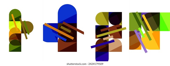 Geometric composition abstract background poster set for wallpaper, business card, cover, poster, banner, brochure, header, website