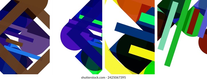 Geometric composition abstract background poster set for wallpaper, business card, cover, poster, banner, brochure, header, website