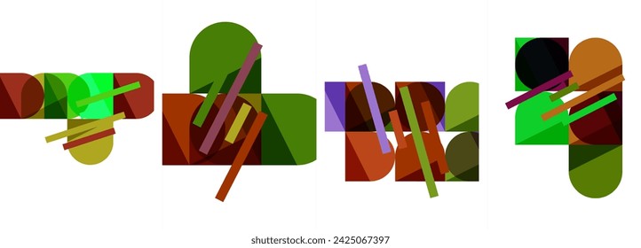 Geometric composition abstract background poster set for wallpaper, business card, cover, poster, banner, brochure, header, website