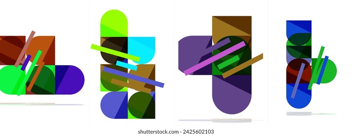 Geometric composition abstract background poster set for wallpaper, business card, cover, poster, banner, brochure, header, website
