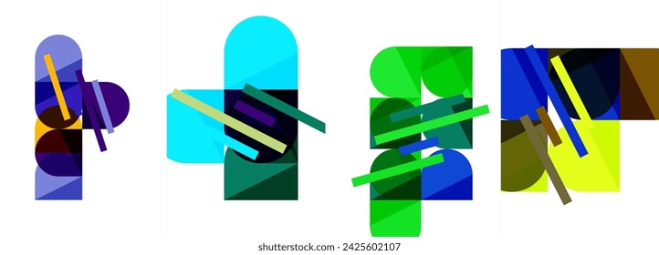 Geometric composition abstract background poster set for wallpaper, business card, cover, poster, banner, brochure, header, website