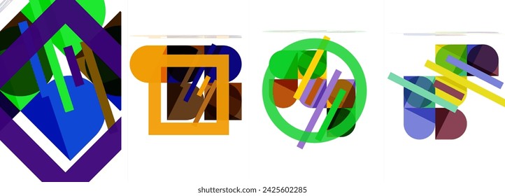 Geometric composition abstract background poster set for wallpaper, business card, cover, poster, banner, brochure, header, website
