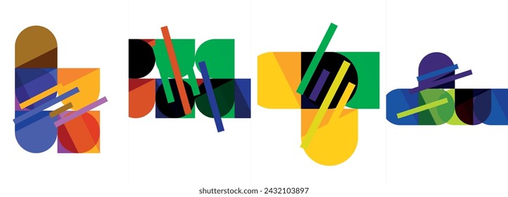 Geometric composition abstract background poster set for wallpaper, business card, cover, poster, banner, brochure, header, website