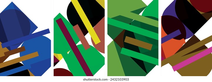 Geometric composition abstract background poster set for wallpaper, business card, cover, poster, banner, brochure, header, website