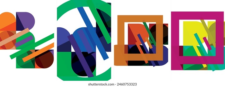 Geometric composition abstract background poster set for wallpaper, business card, cover, poster, banner, brochure, header, website