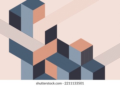 Composición geométrica de las formas geométricas abstractas geométricas ilustración de fondo en estilo retro