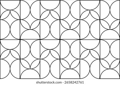 Geometric Composition Circular and Semi-Circular Shapes