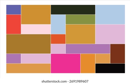 Composición geométrica de rectángulos coloridos en un diseño abstracto de estilo moderno