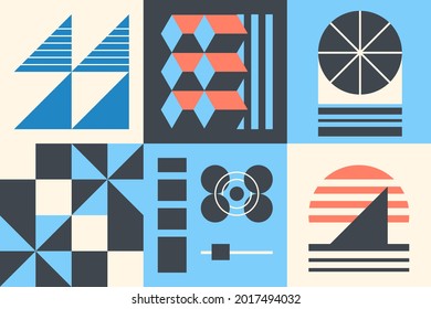 Geometric composition design set. Abstract minimal background. Modern art vector illustration.