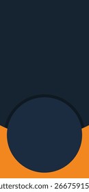 Projetos de composição geométrica com formas arredondadas são perfeitos para modelos, brochuras, capas, banners de fundo da web. Cor laranja e azul escuro.