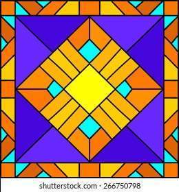 Geometric composition, Egyptian motif, vector illustration in stained glass style