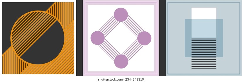 Composición geométrica para diseño interior, impresiones, postales, carteles y banners. formas deformadas en un estilo minimalista