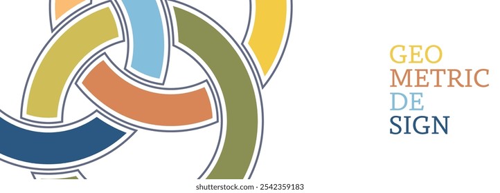 Composição geométrica com um círculo de interseção. Um modelo moderno para cartazes, cartazes, capas, cartões postais, cartões de visita. Estilo minimalista para ideias criativas e design criativo