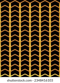 geometric composition of lines and planes in yellow orange isolated black background as one of the visual design elements